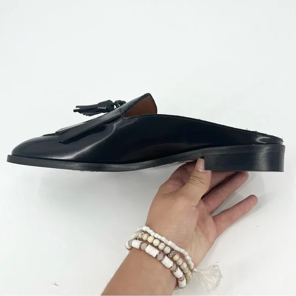 EVERLANE The Modern Tassel Loafer Mule in Black Italian Leather Slip On 8.5 NEW - Picture 9 of 15